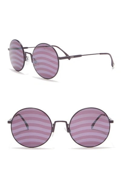 Fendi Round 53mm Sunglasses In 0b3v-xl