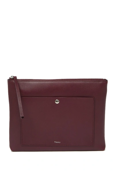 Theory Zippered Pocket Pouch In Claret