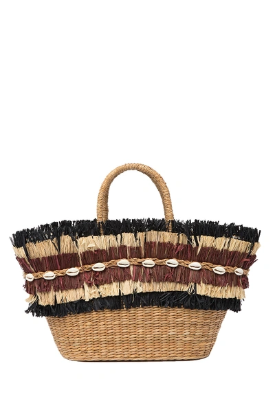 Aranaz Maika Fringe Straw Tote In Brown