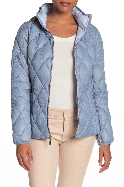 Michael Michael Kors Lightweight Diamond Quilted Jacket In Chambray