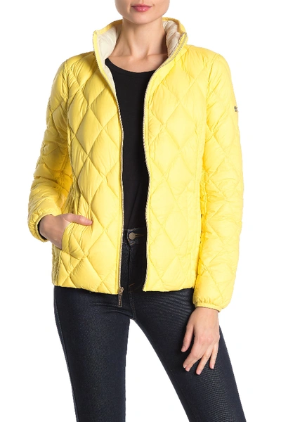 Michael Michael Kors Lightweight Diamond Quilted Jacket In Sunshine