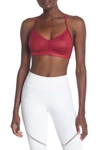 Alo Yoga Sunny Strappy Yoga Bra In Crimson Glossy