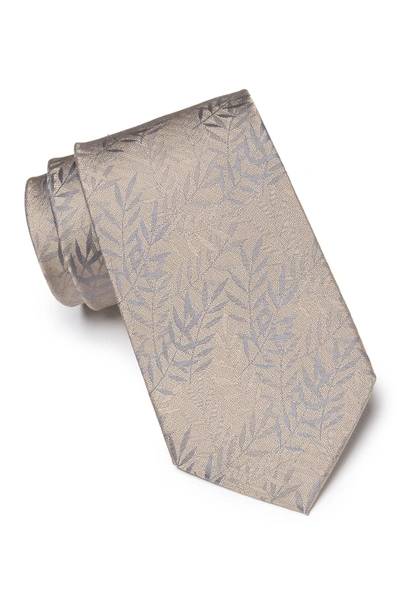 Calvin Klein Jungle Grass Silk Tie In Taupe
