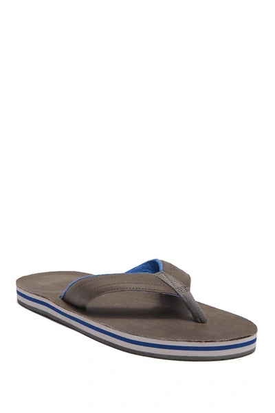 Hari Mari Lakes Leather Flip-flops In Dark Gray Neon Blue