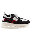 Versace Chain Reaction 2 Sneakers In Dnwr Nero/bianco/geranium