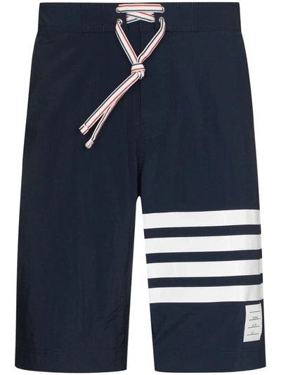 Thom Browne 4-bar Swim Tech Board Short In Blue