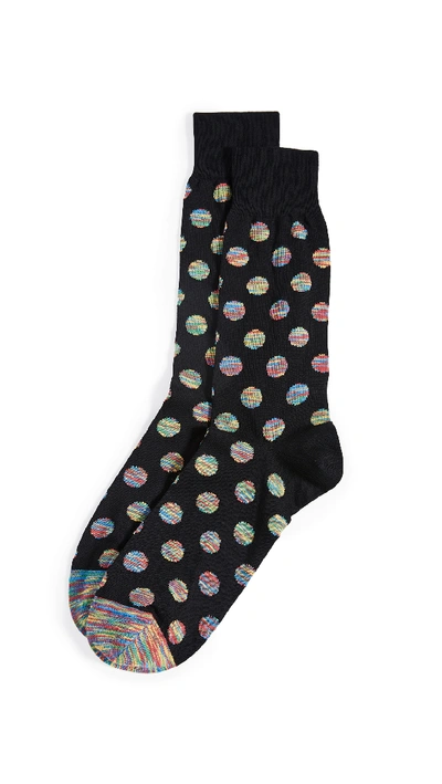 Paul Smith Space Polka Socks In Black Print