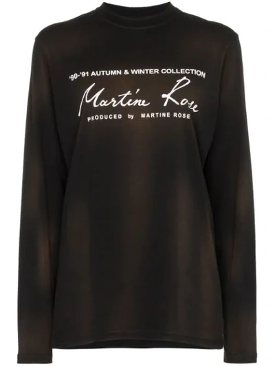 Martine Rose Logo-print Washed-cotton T-shirt In Black