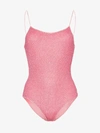 Oseree Shine Voila Rhinestone One-piece Swimsuit In Pink
