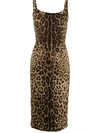 DOLCE & GABBANA LEOPARD-PRINT MIDI DRESS