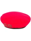 GUCCI GUCCI EMBROIDERED GG BERET - 红色