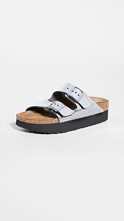 Birkenstock Arizona Sandals In Anthracite Laminated Leather