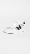 Veja Gray V-10 Sneakers In Snow/black