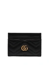 Gucci Black Gg Marmont Quilted Leather Card Holder