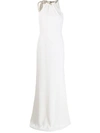 ALEXANDER MCQUEEN CRYSTAL KNOT HALTERNECK DRESS