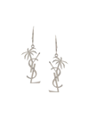 SAINT LAURENT SAINT LAURENT 经典LOGO棕榈树吊饰耳环 - 银色