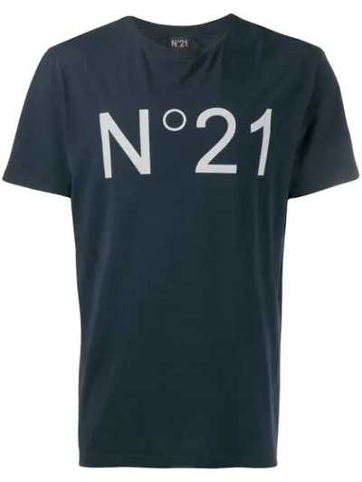 N°21 Logo Printed T-shirt In Blue