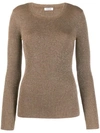 P.a.r.o.s.h Round Neck Jumper In Gold