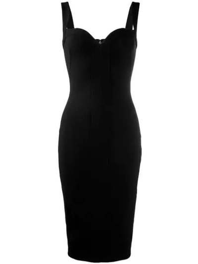 Victoria Beckham Sweetheart Neck Sleeveless Dress In Black