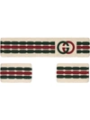 GUCCI GUCCI HEADBAND AND WRIST CUFFS WITH INTERLOCKING G STRIPE - 白色