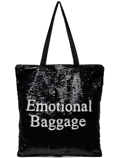 Ashish Emotional Baggage Sequin Tote Bag - Black
