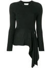 3.1 Phillip Lim Black Lurex Waist Tie Pullover