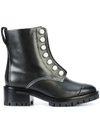 3.1 Phillip Lim Lug Sole Zipper Embellished Leather Ankle Boots In Black