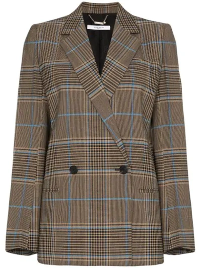 Givenchy Double-breasted Checked Wool-blend Blazer In Beige