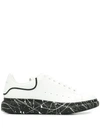 ALEXANDER MCQUEEN PAINTED SOLE LACE-UP SNEAKERS