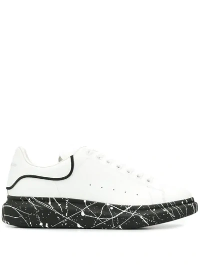 Alexander Mcqueen Show Graffiti Spray-print Leather Trainers In Ivory/black