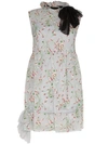 MIU MIU RUFFLED FLORAL PRINT MINI DRESS