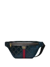 Gucci Blue Gg Velvet Belt Bag In Blue