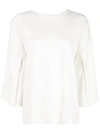 ADAM LIPPES SLIT SLEEVE KNITTED TOP