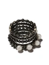 COLETTE 18KT BLACK AND 18KT WHITE GOLD DIAMOND MASAI MULTI STRAND RING