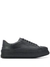 Jil Sander Black Vulcanized Sneakers In 999 Nero