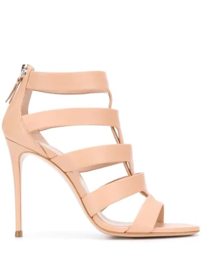 Casadei Strappy Ankle Sandals In Neutrals