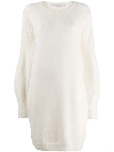 Stella Mccartney Knitted Jumper Dress In White