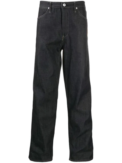 Jil Sander Blue Jeans With Belt Loops And Logo Patch On The Rear In Denim Man