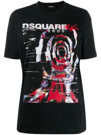 Dsquared2 Logo Printed T-shirt In Black