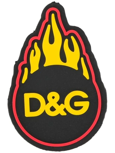 Dolce & Gabbana Flame Logo Sorrento Dgpatch In Black