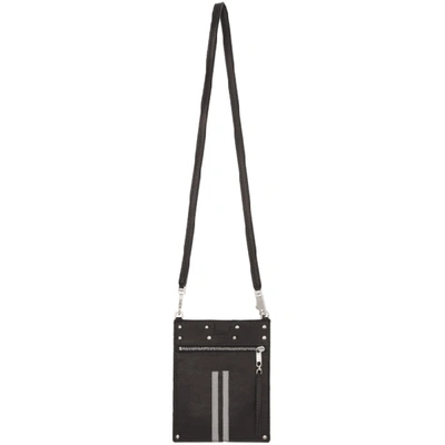 Rick Owens Cross-body Grained-leather Pouch In 09 Black