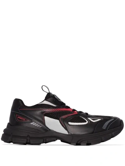 Axel Arigato Marathon Runner Mesh And Leather Trainers In Black