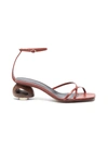 NEOUS 'Phippium' cutout sculptural heel leather sandals