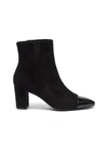 STUART WEITZMAN 'JILL' CONTRAST TOE SUEDE ANKLE BOOTS