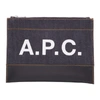 APC A.P.C. NAVY AND BLACK AXEL POUCH