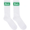 RHUDE White & Green Logo Socks