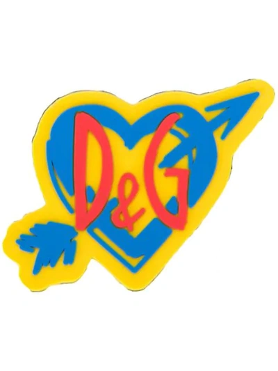 Dolce & Gabbana Heart Logo Sorrento Dgpatch In Yellow