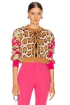MSGM MSGM LEOPARD FLORAL SWEATER IN ANIMAL PRINT,FLORAL,NEUTRAL,PINK,MSGM-WK58