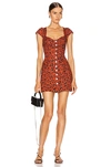 Miaou Leopard Print Gigi Dress In Red Leopard