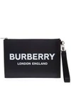 BURBERRY BLACK SMOOTH LEATHER CLUTCH